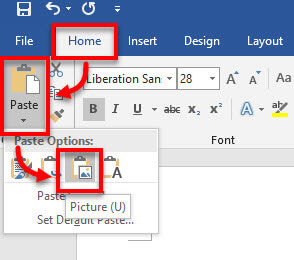 enregistrer le document word au format JPEG