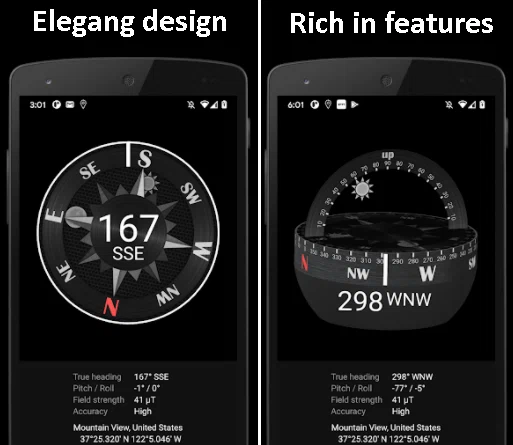 Meilleure application Compass pour Android