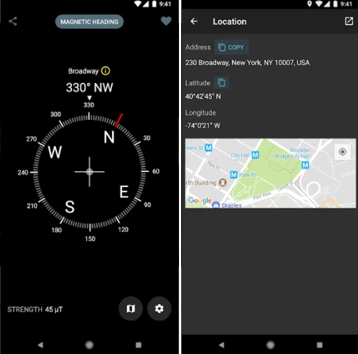 Meilleure application Compass pour Android