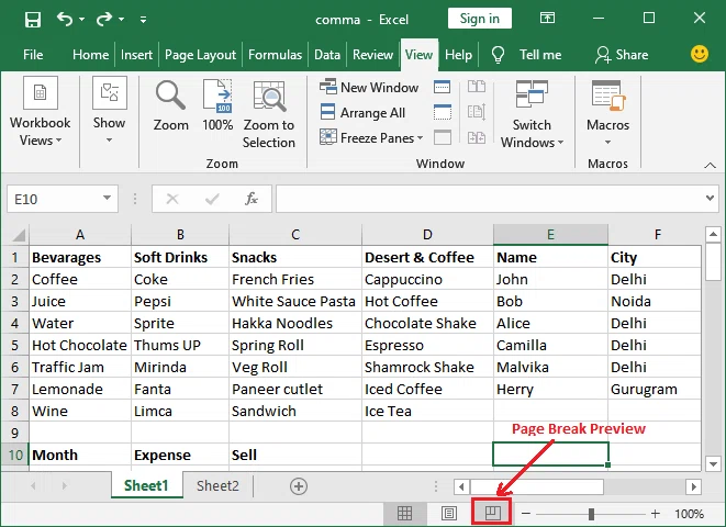 Comment ajouter un saut de page dans Excel