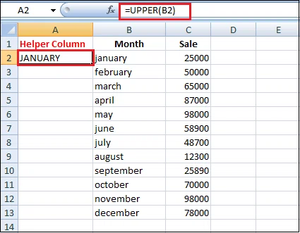 Comment changer les minuscules en majuscules dans Excel