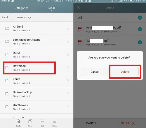 Comment vider la corbeille sur Android
