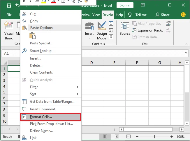 How to record a macro in Excel