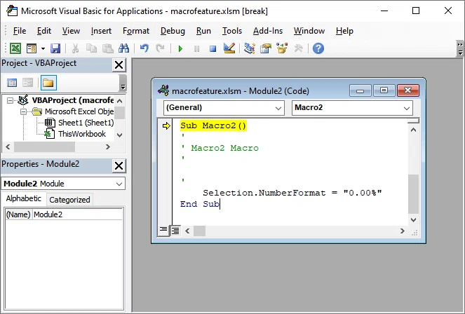 How to record a macro in Excel