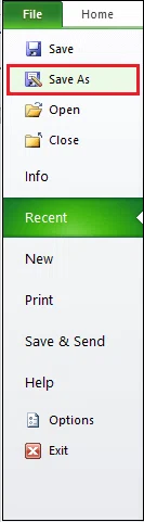 How to save Excel document