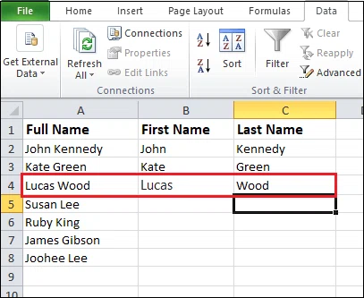 Comment séparer du texte dans Excel