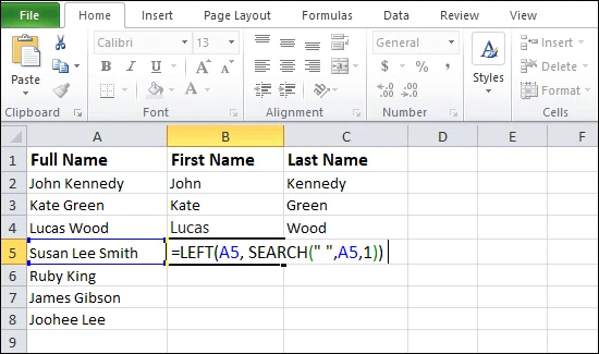 Comment séparer du texte dans Excel