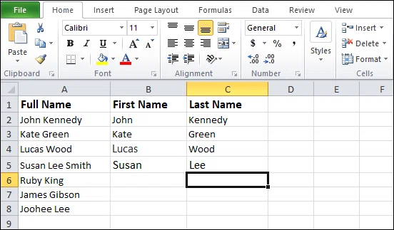 Comment séparer du texte dans Excel