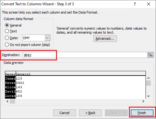 Comment séparer du texte dans Excel