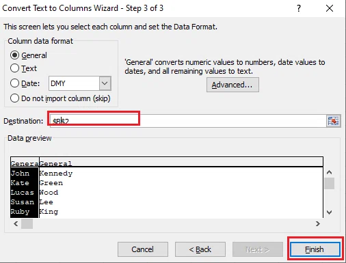 Comment séparer du texte dans Excel