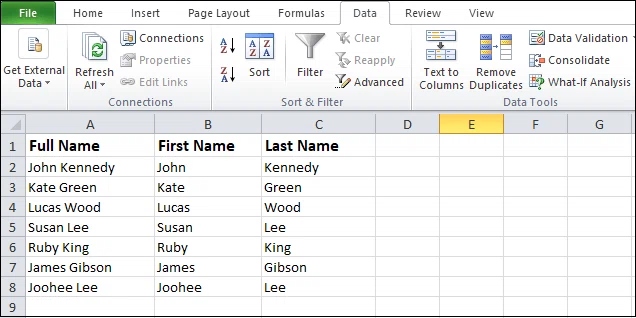 Comment séparer du texte dans Excel