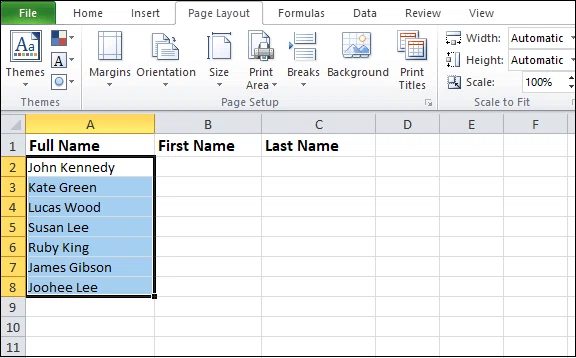 Comment séparer du texte dans Excel