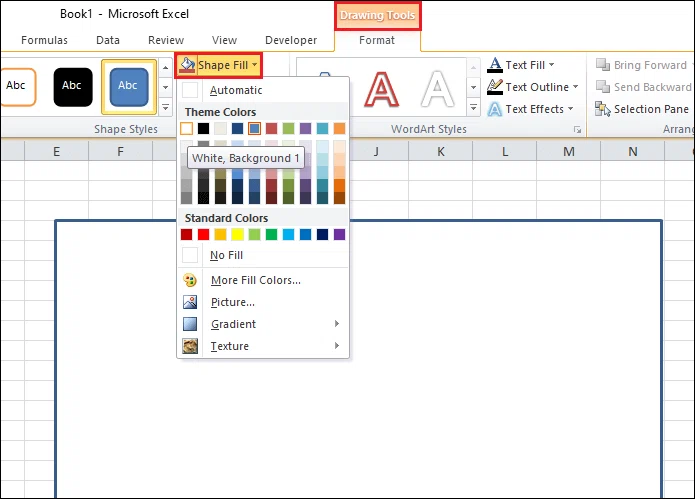 How to set background image in Excel