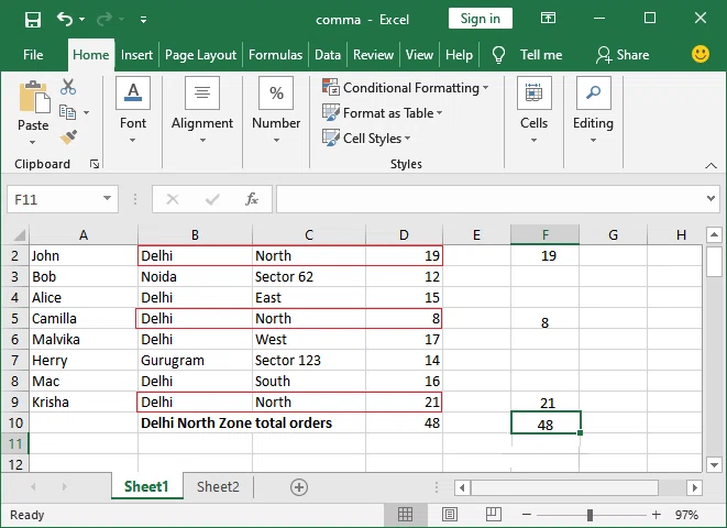 Comment utiliser la formule sumifs dans Excel