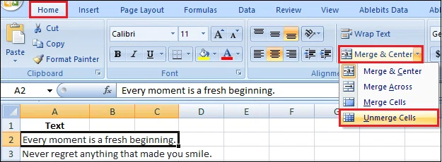 Comment envelopper du texte dans Excel