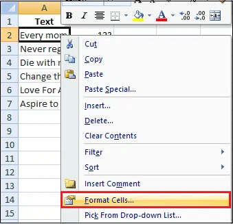 Comment envelopper du texte dans Excel