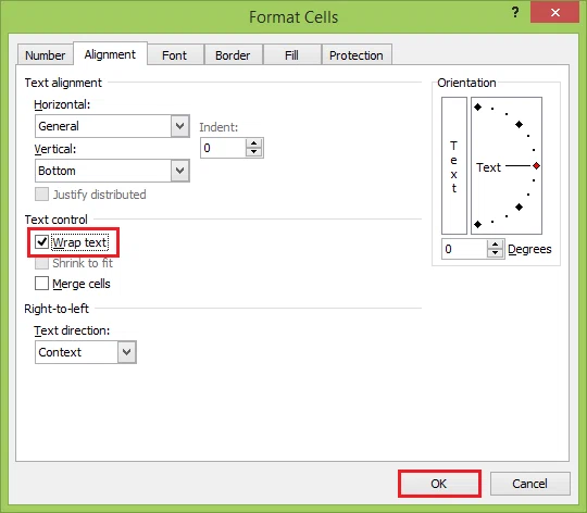 Comment envelopper du texte dans Excel