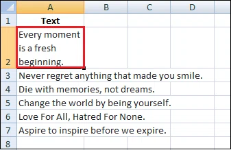 Comment envelopper du texte dans Excel