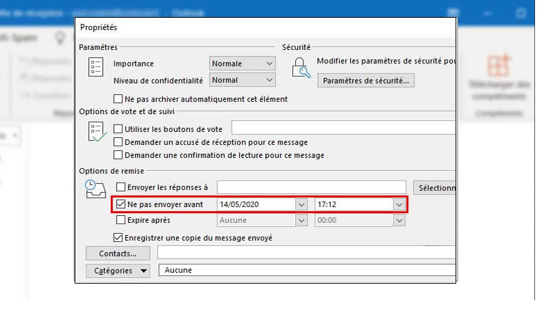 comment programmer un mail sur outlook