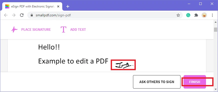 Ajouter la signature au PDF
