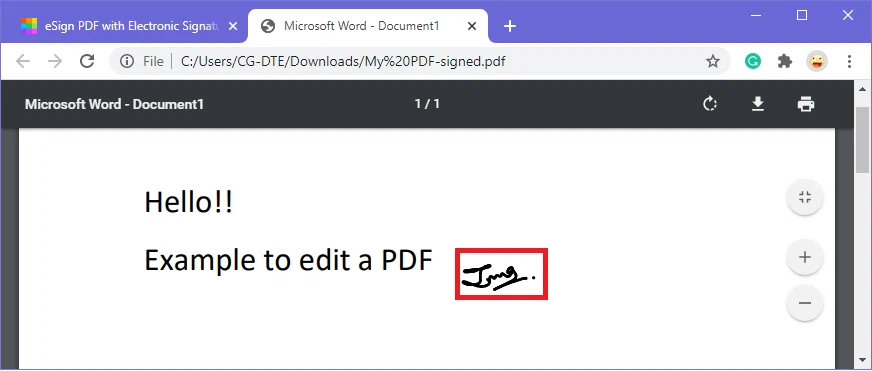 Ajouter la signature au PDF