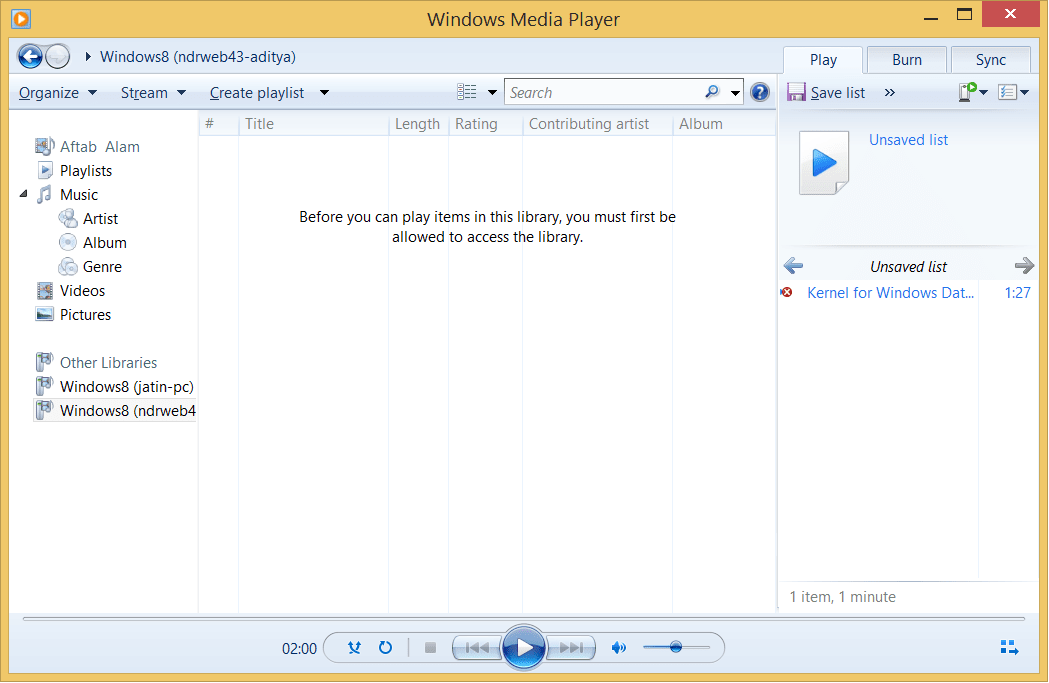 ouvrir le lecteur Windows Media