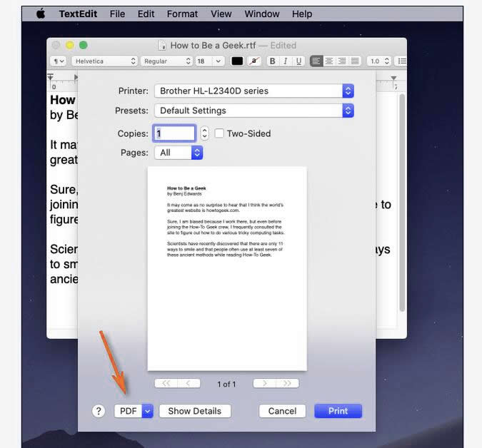 comment imprimer un fichier pdf sur mac