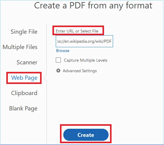 Enregistrer une page Web au format PDF