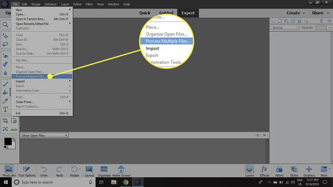 The Process Multiple Files command in Photoshop Elements