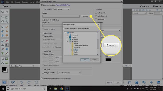 The Browse button by Source