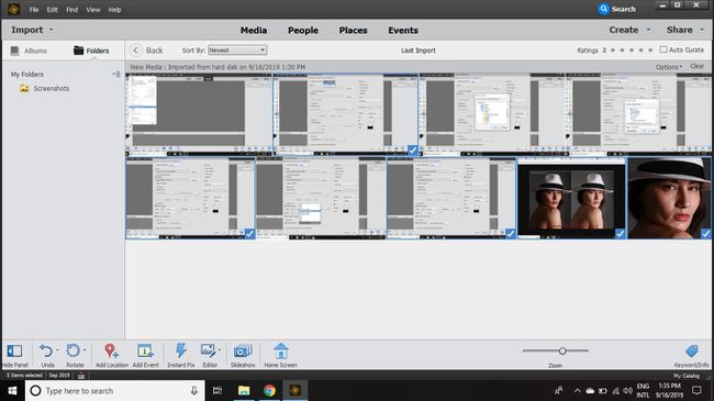 Open Photoshop Elements Organizer and select the pictures you want to resize.