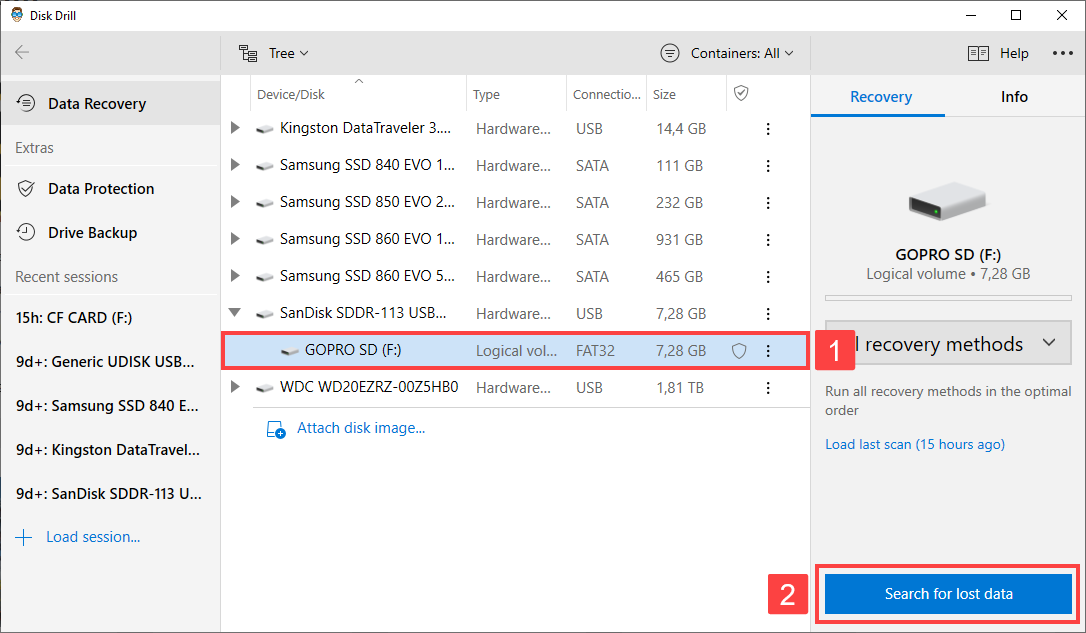 recover deleted GoPro files