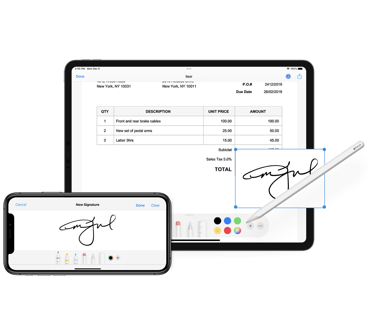 how to sign pdf on iphone