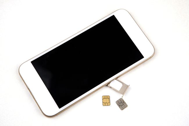 SIM tray on an iPhone