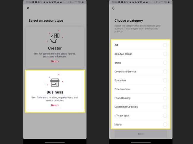 Converting a TikTok account to a Business Account. 