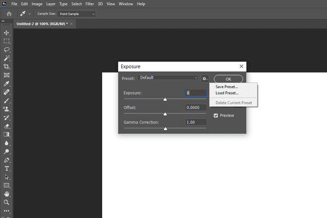 Adobe Photoshop Image Exposure tool