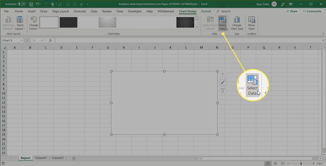 select data in Excel