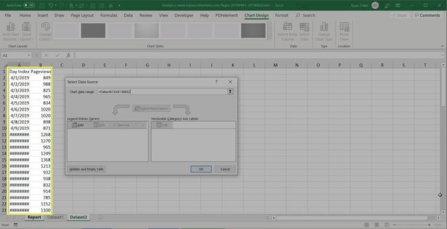 selecting data in Excel