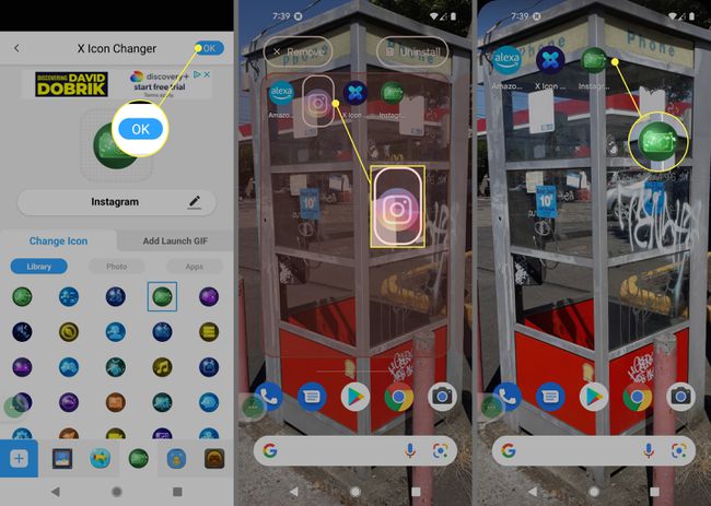 OK in X Icon Changer, Old and New Instagram icons in Android
