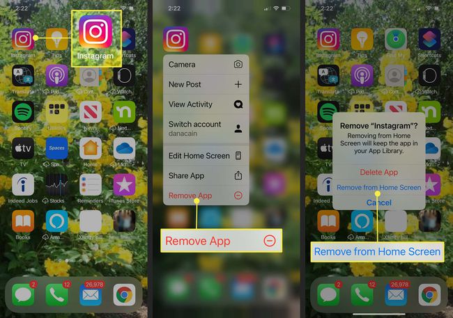 Hiding Instagram original app icon from home screen 