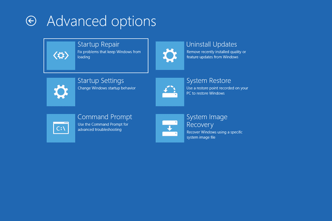 Startup Repair in Advanced Options menu