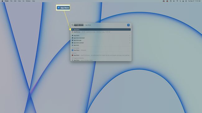 App Store in Finder on macOS.
