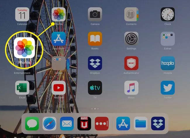 The Photos app on iPad