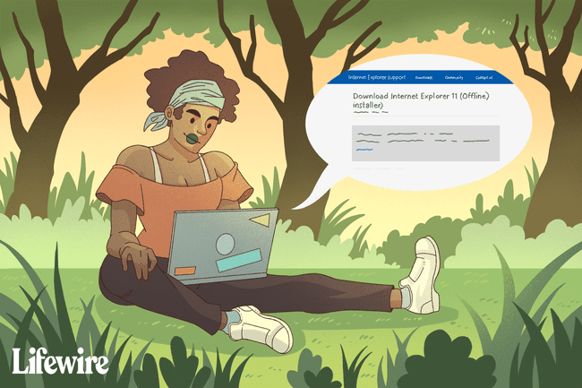 Person updating Internet Explorer on a laptop