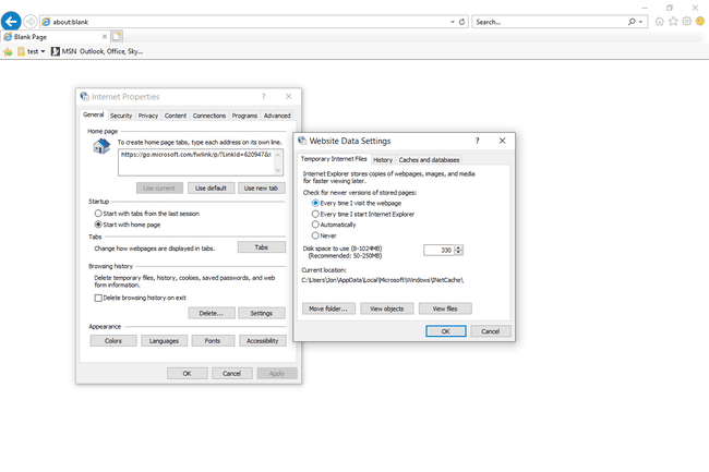 Website Data Settings: every time i visit the webpage