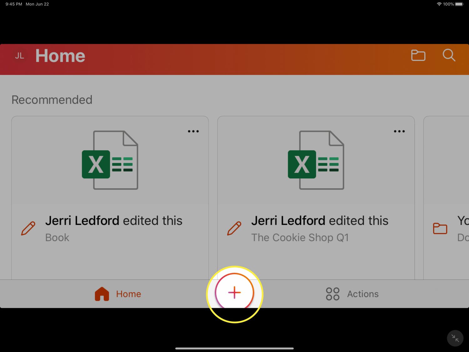 The New option in Microsoft Office for iOS