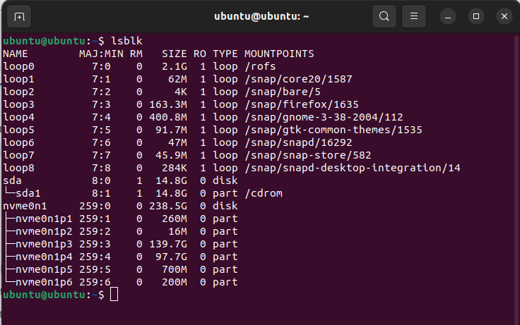 List drives in Linux 