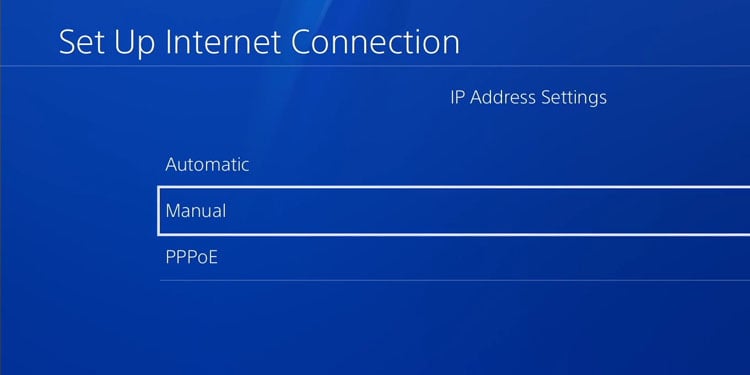 manual ip settings ps4