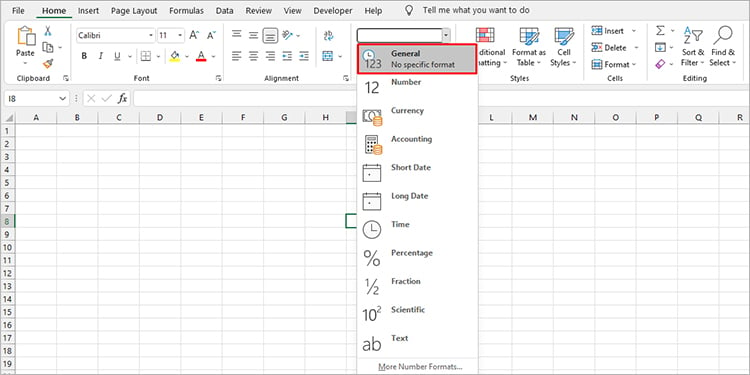 Change Cell Format Excel