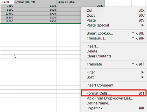 Excel Format Cell